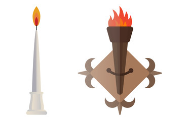 Fire torch victory champion flame icon vector illustration.