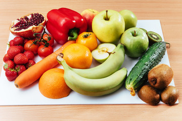 fruit and vegetable isolated on white background 