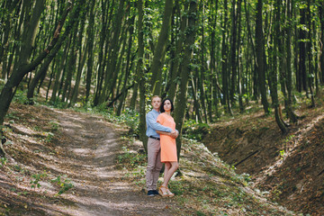 Fototapeta premium loving couple walking park