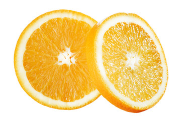Slice orange isolated on a white background