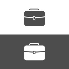 Briefcase icon on dark and white background
