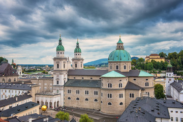 Fototapeta na wymiar View on the old town of Salzburg,, Austria