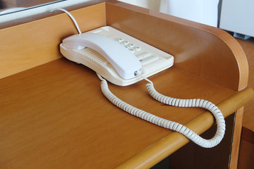 telephone stands on a table