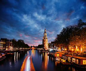 Beautiful in Amsterdam. Night illumination