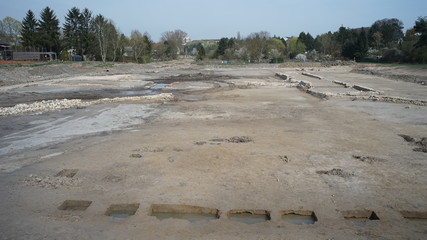 Fototapeta na wymiar Roman excavation Mainz Gonsenheim, Rheinland-Palatinate, Germany - 01.04.2014