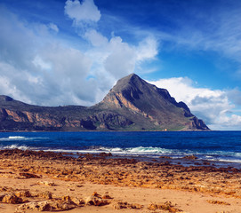 Location cape San Vito. Sicily, Italy, Europe.