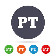 Portuguese language sign icon. PT translation.