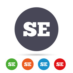 Swedish language sign icon. SE translation.