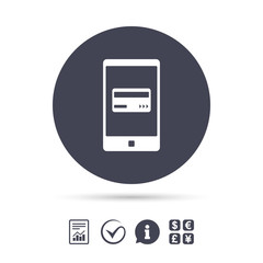 Mobile payments icon. Smartphone with card.