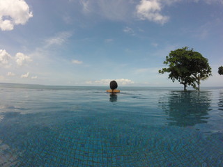 Infinity Pool View Sea Ocean Bali Indonesia