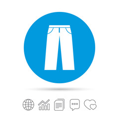 Men's jeans or pants sign icon. Clothing symbol.