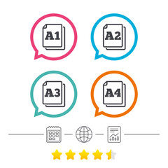Paper size standard icons. Document symbol.