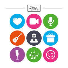 Party celebration, birthday icons. Carnival.