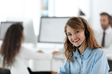 Call center operator at office
