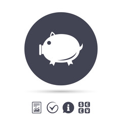 Piggy sign icon. Pork symbol.