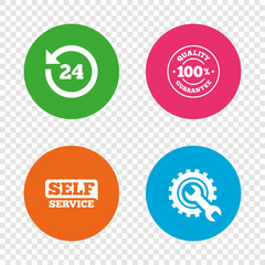 Repair fix tool icons. Customer service signs.