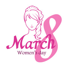 International Women'sDay, 8 March Women's Day greeting card.
