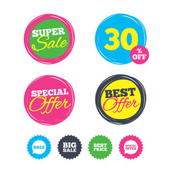 Sale icons. Special offer speech bubbles symbols.