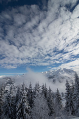 chaine des aravis en hiver