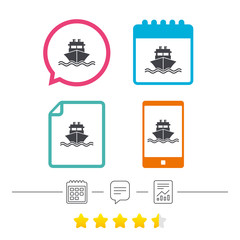 Ship or boat sign icon. Shipping delivery symbol.