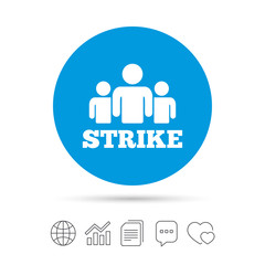 Strike sign icon. Group of people symbol.