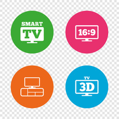 Smart TV mode icon. 3D Television symbol.