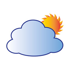 silhouette colorful cloud with sun vector illustration