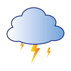 storm with cloud and thunder vector illustration