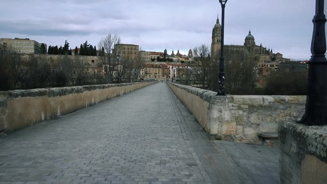 Old bridge over the River Tormes in Salamanca 