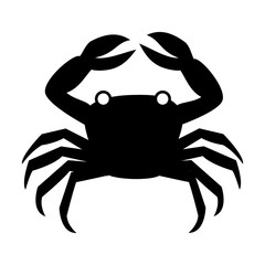 silhouette monochrome with crab above vector illustration