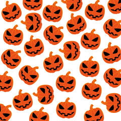 pattern silhouette with halloween pumpkin vector illustration