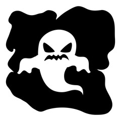 monochrome background halloween with ghost vector illustration