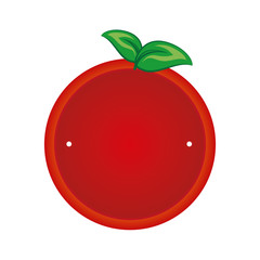 color silhouette with apple fruit vector illustration