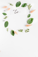 calligraphy floral pattern top view mock up