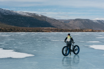 Fototapeta premium Fatbike. Fat tire bike.