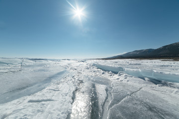 Baikal lake in winter.