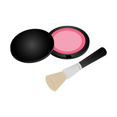set collection blush with brush makeup vector illustration