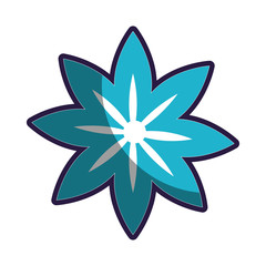 blue silhouette figure flower icon floral vector illustration