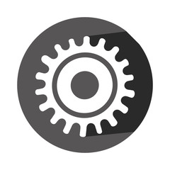 monochrome silhouette with gear of wheel vector illustration