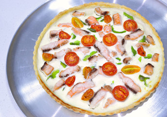 Whole tasty quiche pie