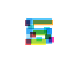 Letter G Colorful Overlay Irregular Break Shape Vector Logo Design Element