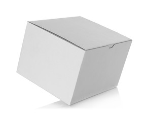 Cardboard box on white background