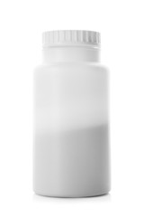Bottle of baby powder, isolated on white
