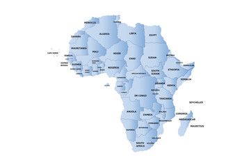 blue map of africa