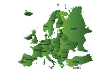 green map of europe