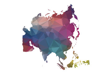 low poly asia map © noche