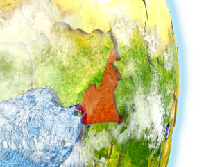 Cameroon in red on Earth