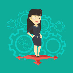 Woman choosing career way vector illustration.