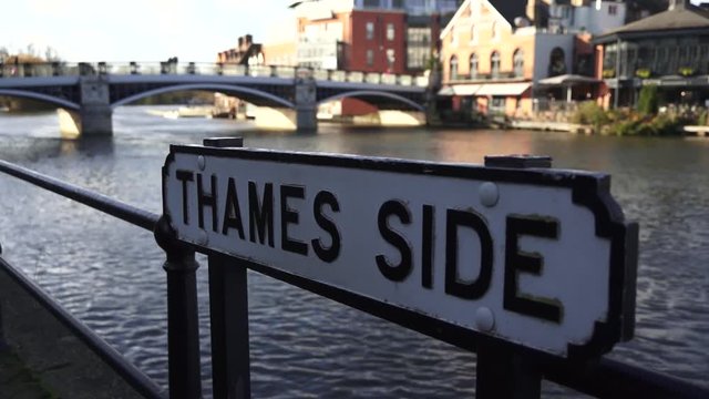 Thames Side Sign at the River Thames in Windsor