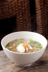 Delicious chicken rice noodles made with fresh chicken and vegetables
